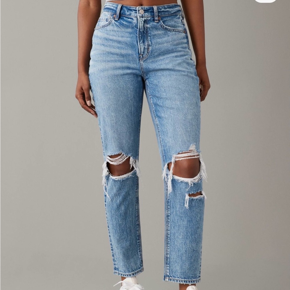 American Eagle Outfitters Strigid Ripped Mom Jean